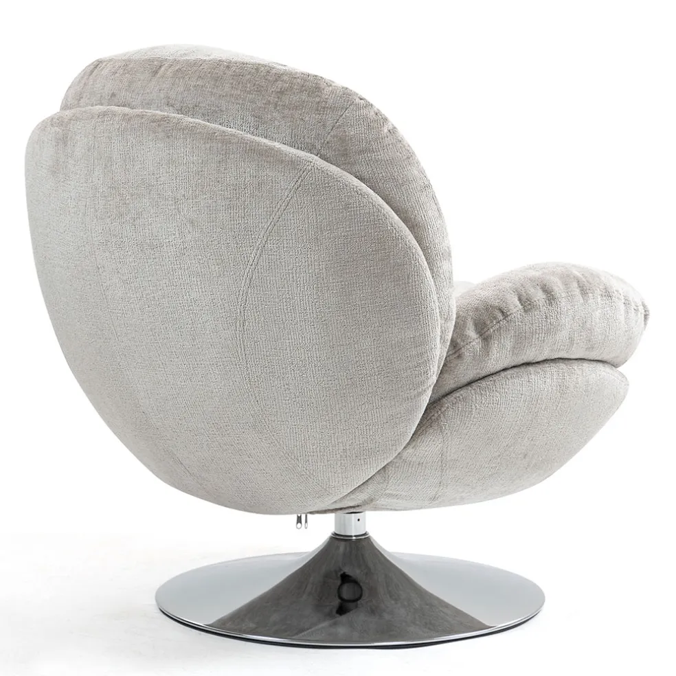 Fauteuil pivotant en velours taupe - Topi