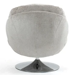 Fauteuil pivotant en velours taupe - Topi