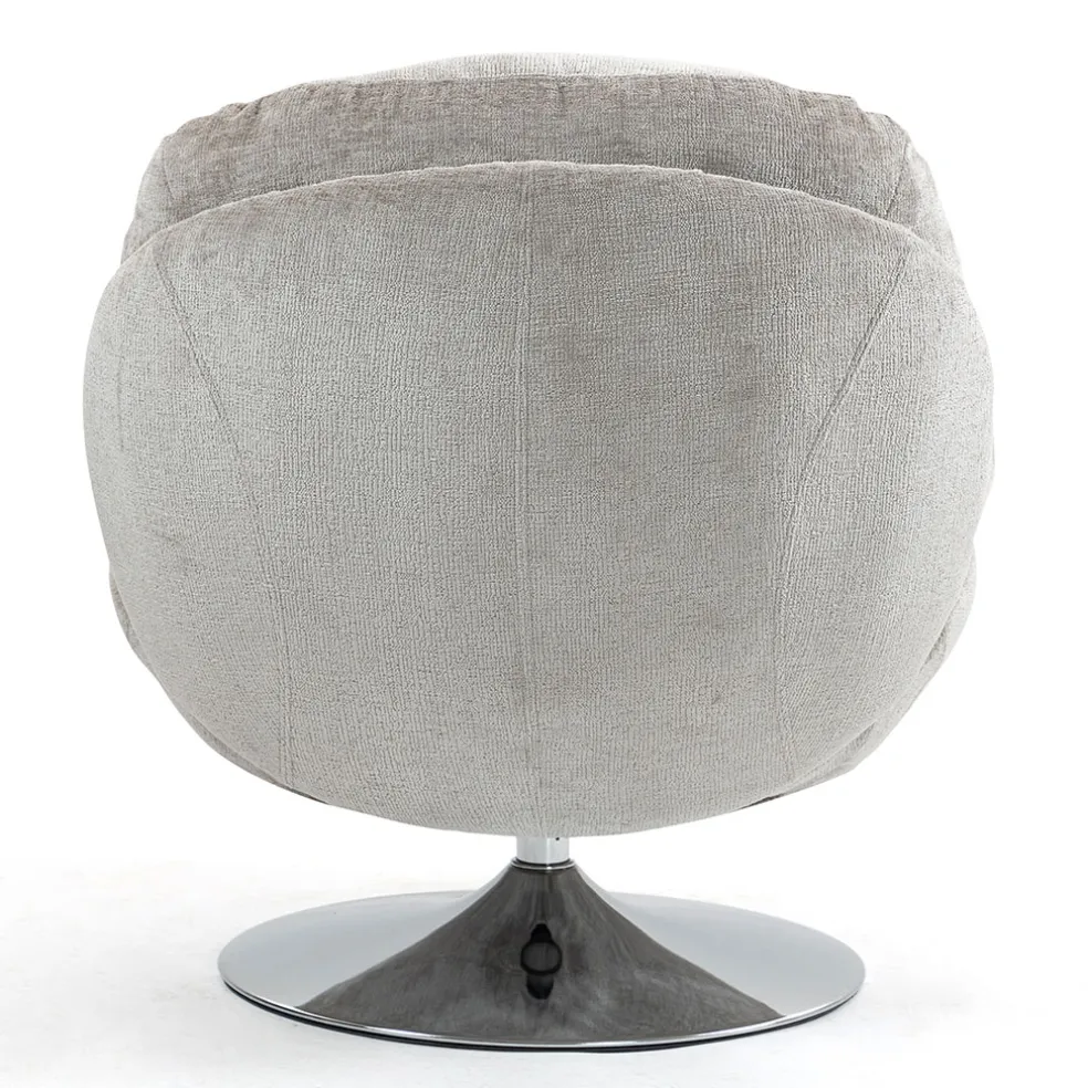 Fauteuil pivotant en velours taupe - Topi