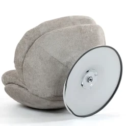 Fauteuil pivotant en velours taupe - Topi