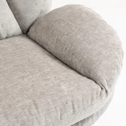 Fauteuil pivotant en velours taupe - Topi