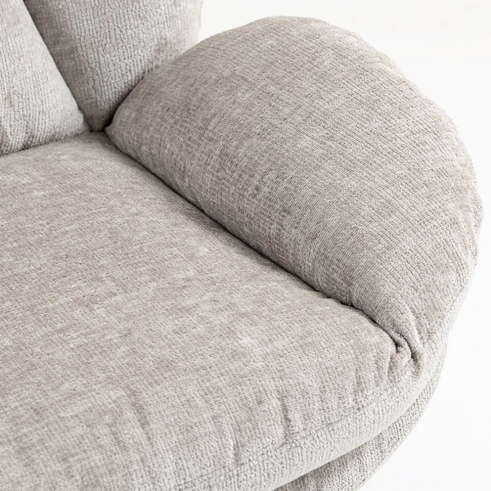 Fauteuil pivotant en velours taupe - Topi