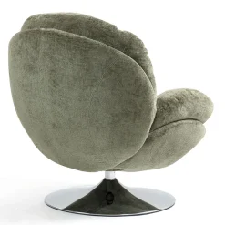 Fauteuil pivotant en velours kaki - Topi