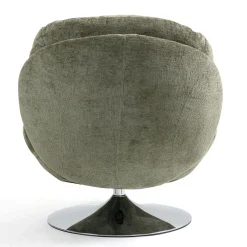 Fauteuil pivotant en velours kaki - Topi