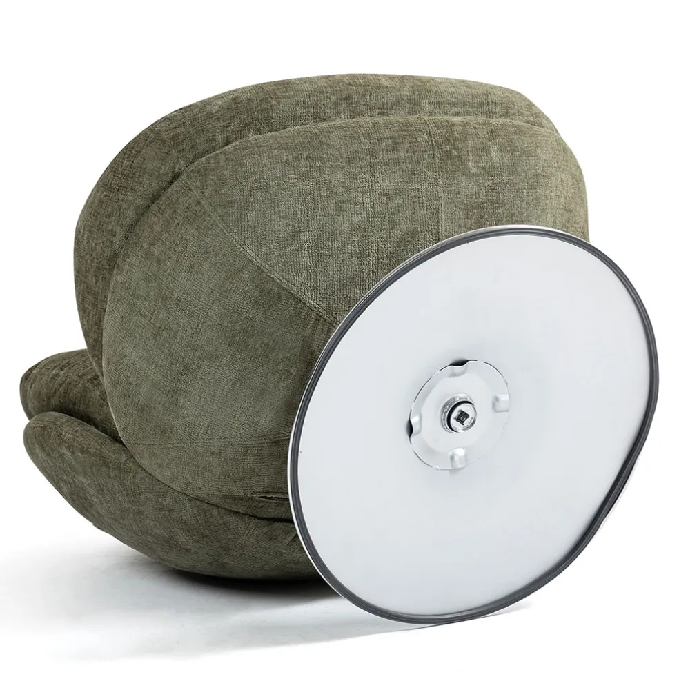 Fauteuil pivotant en velours kaki - Topi