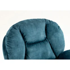 Fauteuil pivotant en velours bleu gris - Topi