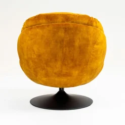 Fauteuil pivotant en velours ocre - Topi