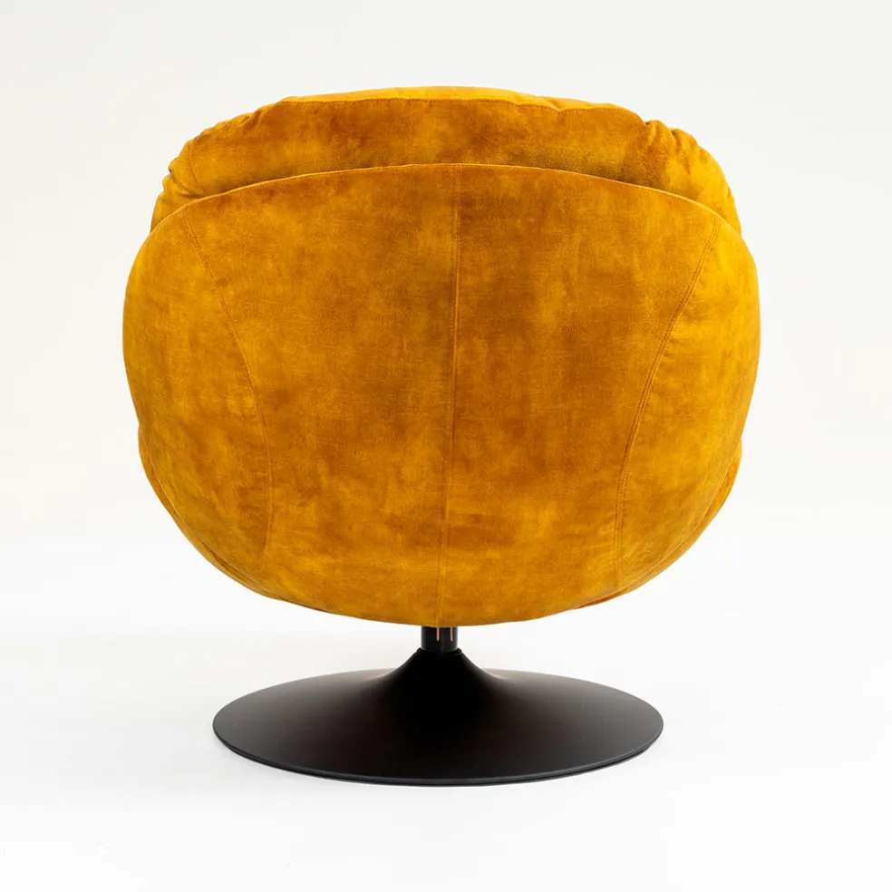 Fauteuil pivotant en velours ocre - Topi
