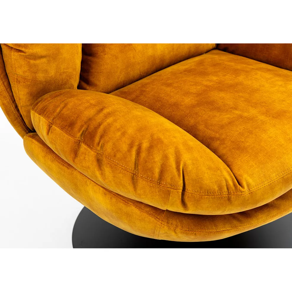 Fauteuil pivotant en velours ocre - Topi