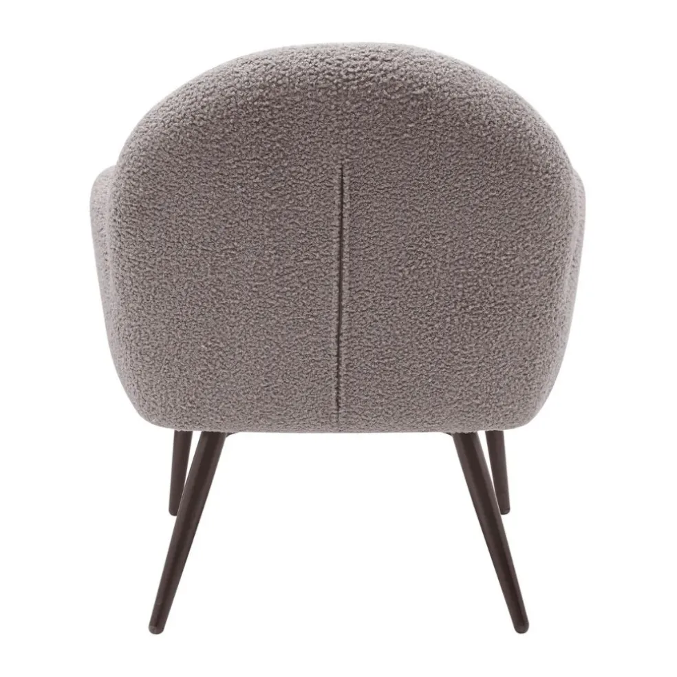 Fauteuil tissu effet laine bouclette gris foncé - Oria