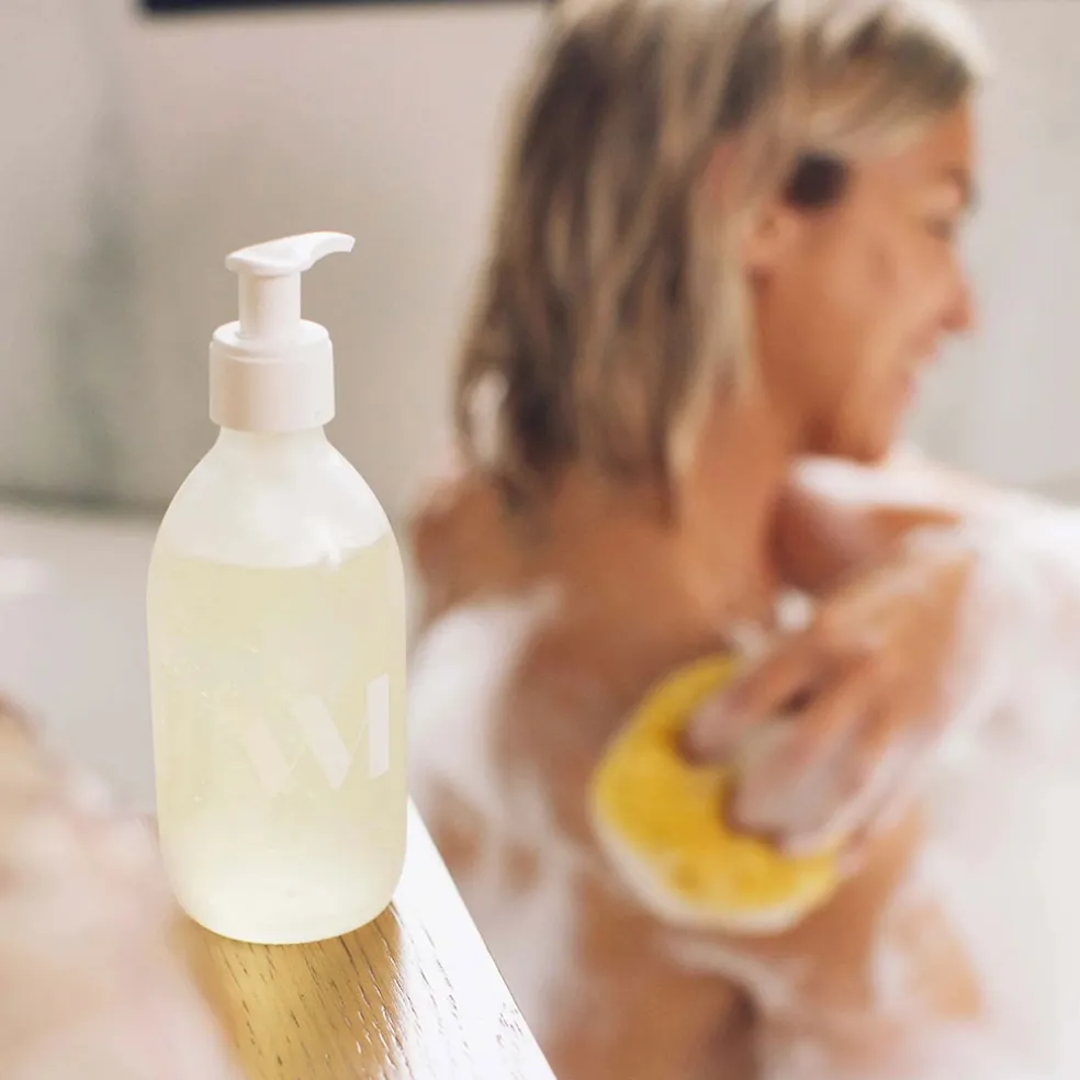 Flacon en verre gel douche écorce d'orange et poivre noir 290ml