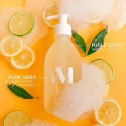 Flacon en verre gel douche écorce d'orange et poivre noir 290ml