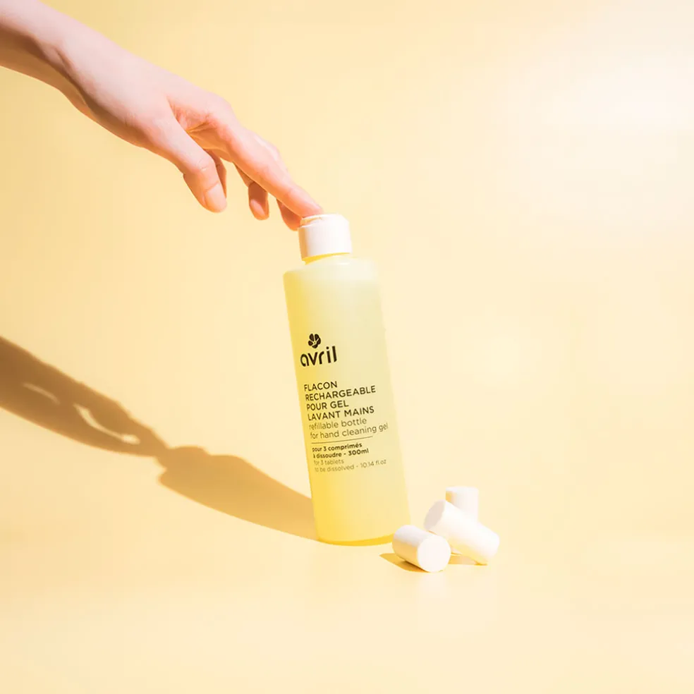 Flacon rechargeable pour gel lavant mains 350ml