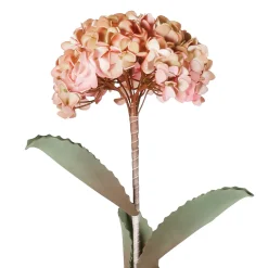 Fleur artificielle rose et vert h74cm - Hortensia