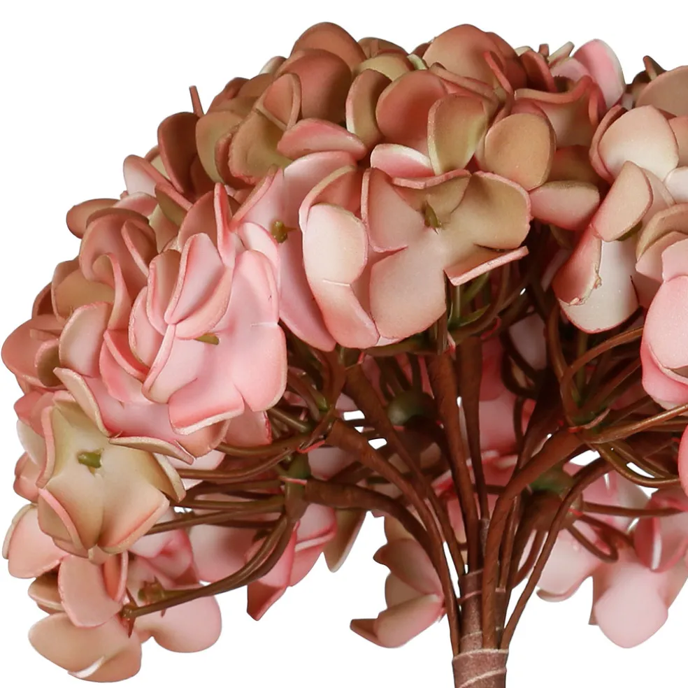 Fleur artificielle rose et vert h74cm - Hortensia