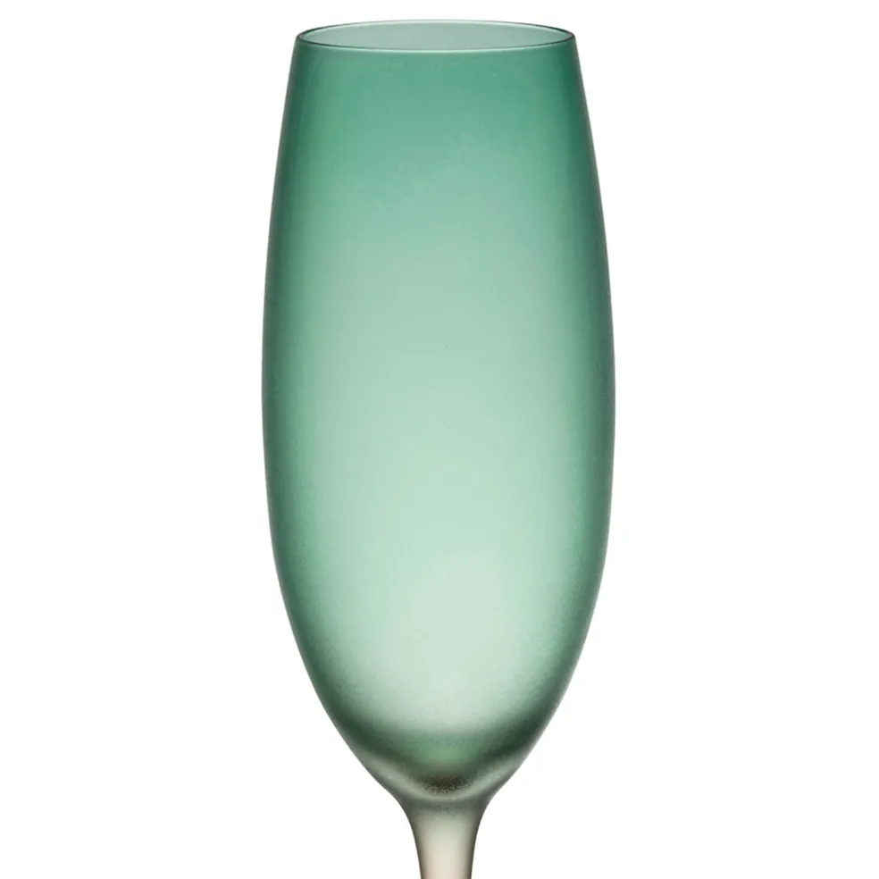Flute en cristallin vert et corail givré 22cl - Adria