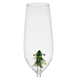 Flute sapin en verre borosilicate vert 25cl - Noel