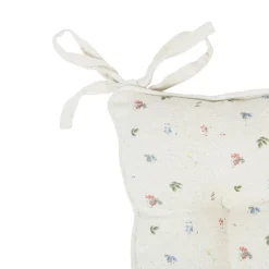 Galette chaise carrée p'tite fleur naturel 40x40cm en coton