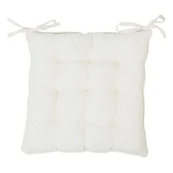 Galette chaise carrée p'tite fleur naturel 40x40cm en coton