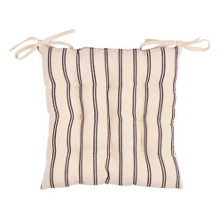 Galette de chaise carré en coton noir 40x40cm - Campagne