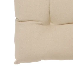 Galette de chaise carrée beige en coton