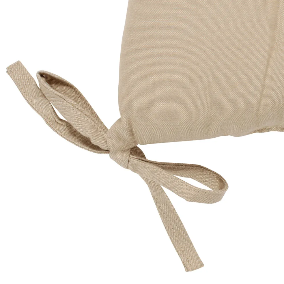 Galette de chaise carrée beige en coton