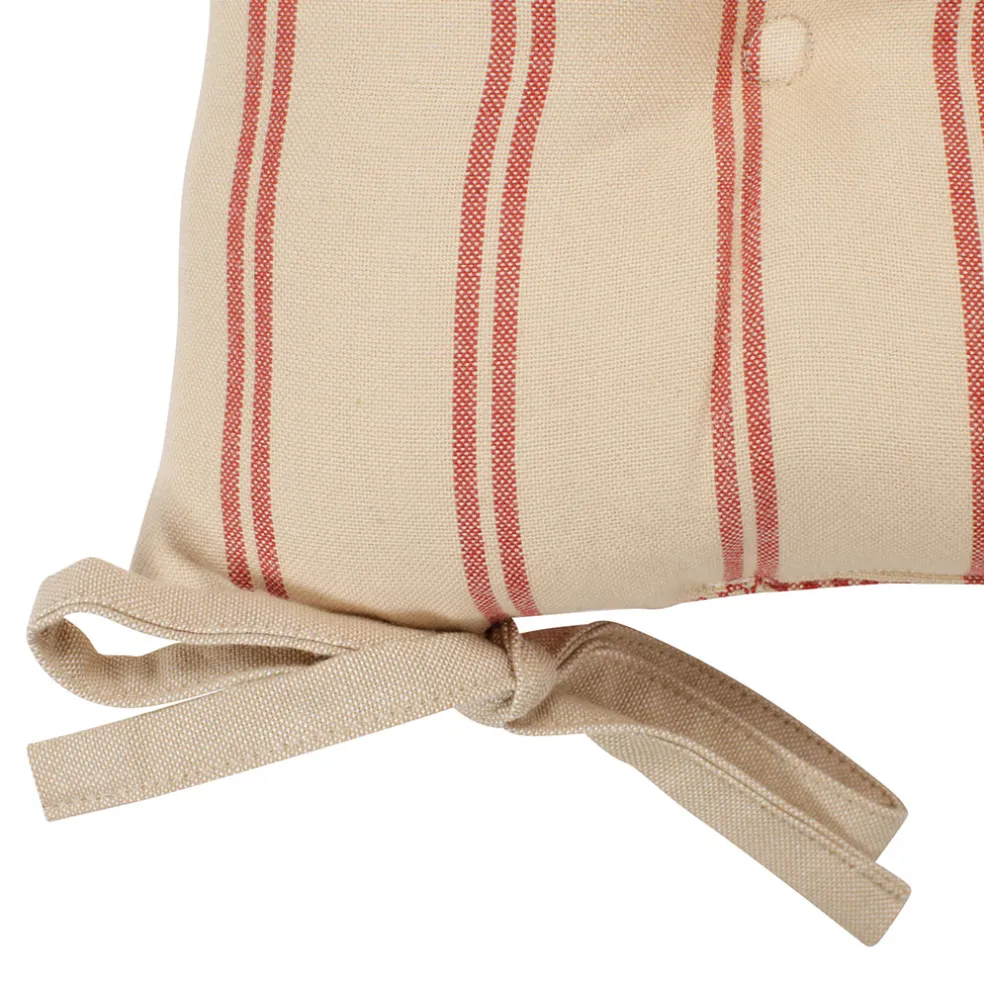 Galette de chaise carrée rouge en coton