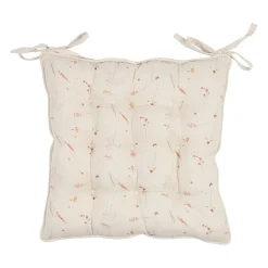 Galette de chaise en coton beige 40x40cm - Lucile