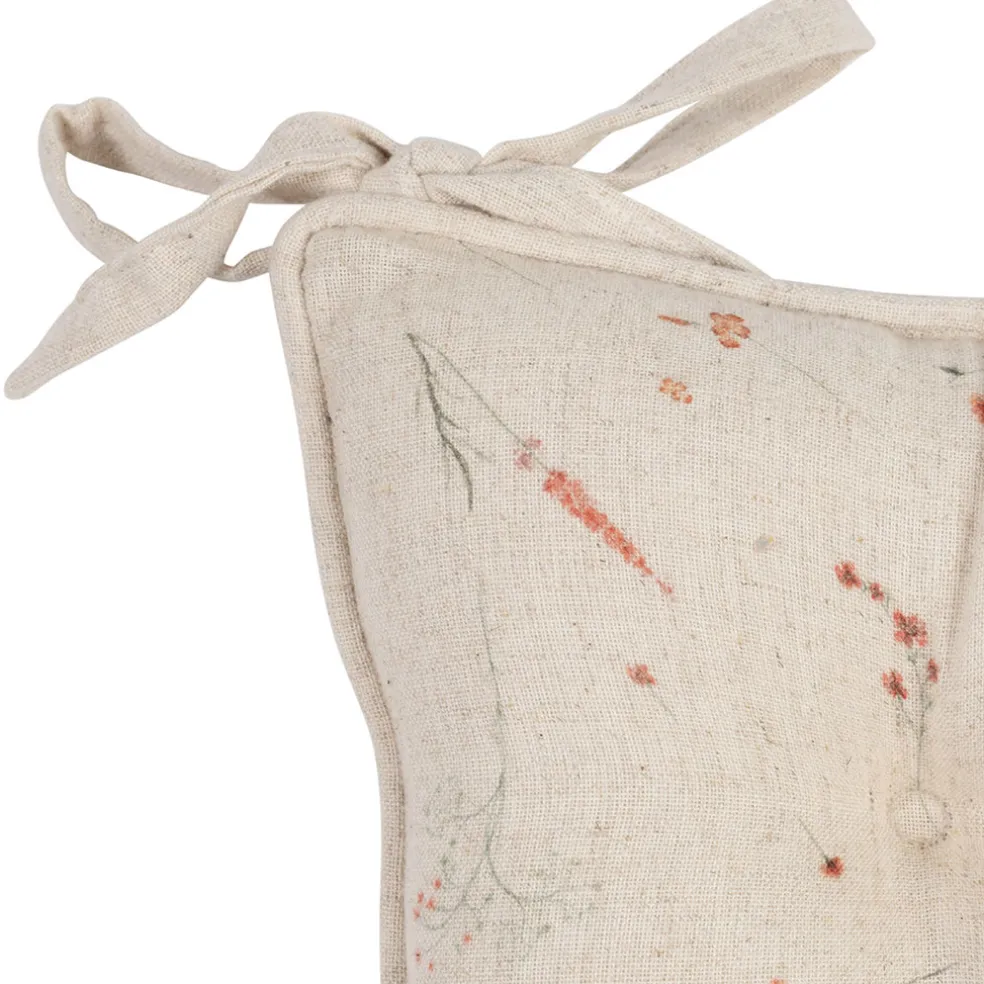 Galette de chaise en coton beige 40x40cm - Lucile