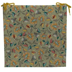 Galette de chaise extérieure en coton vert 40x40cm - Kerala