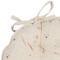 Galette de chaise ronde en coton beige d40cm - Lucile