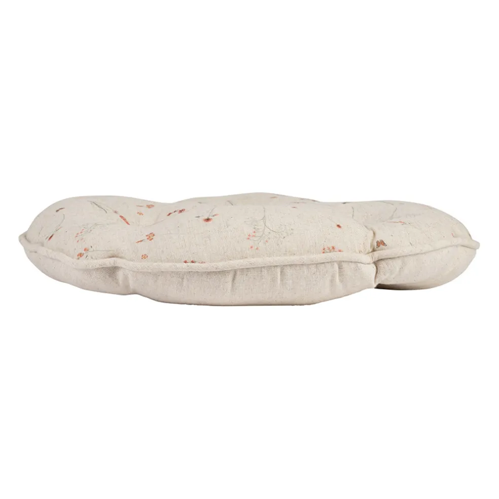 Galette de chaise ronde en coton beige d40cm - Lucile