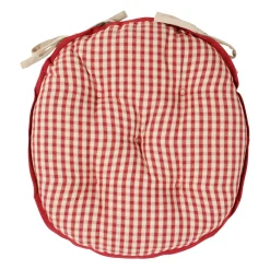 Galette de chaise ronde mami rouge en coton