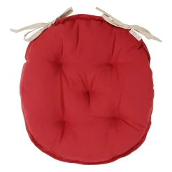 Galette de chaise ronde mami rouge en coton