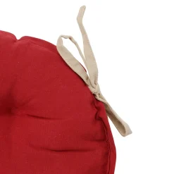 Galette de chaise ronde mami rouge en coton