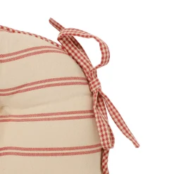 Galette de chaise ronde rouge en coton