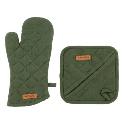 Gant et manique en coton romarin - Cellier