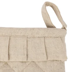 Gant et manique naturel en coton et lin - chambray