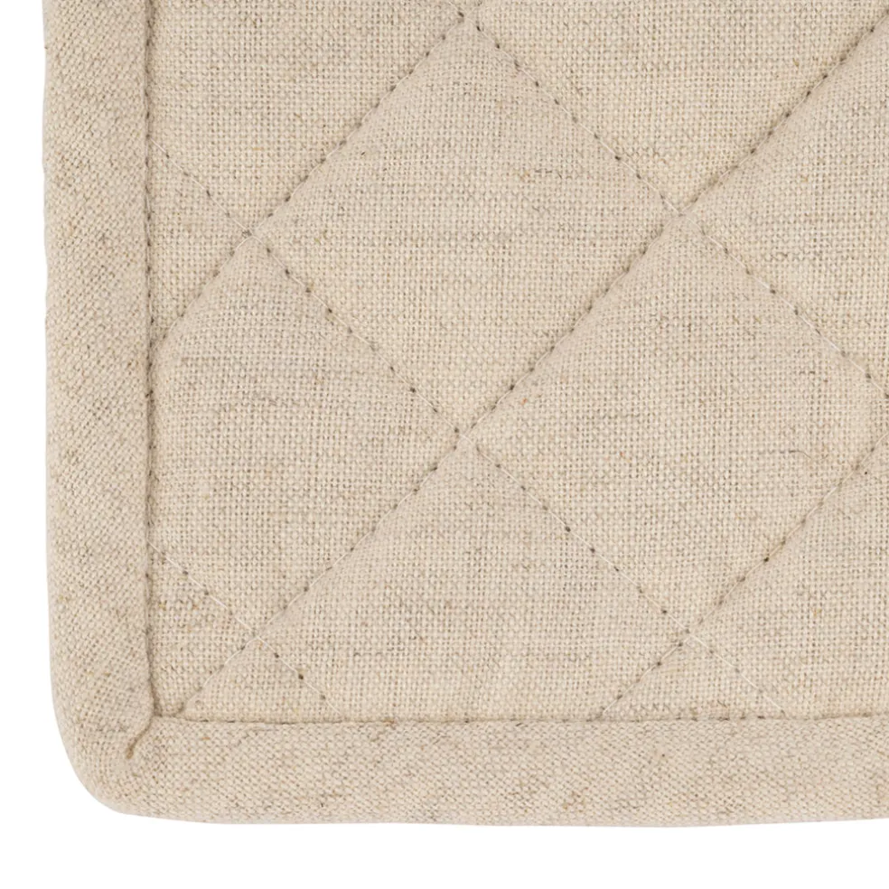 Gant et manique naturel en coton et lin - chambray