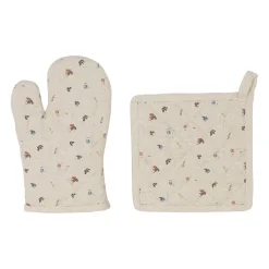 Gant manique en coton et lin naturel - P'tite Fleur