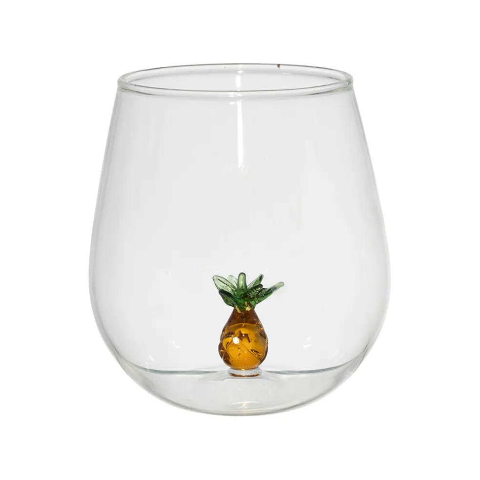 Gobelet ananas en verre ambre 38cl - Colorea