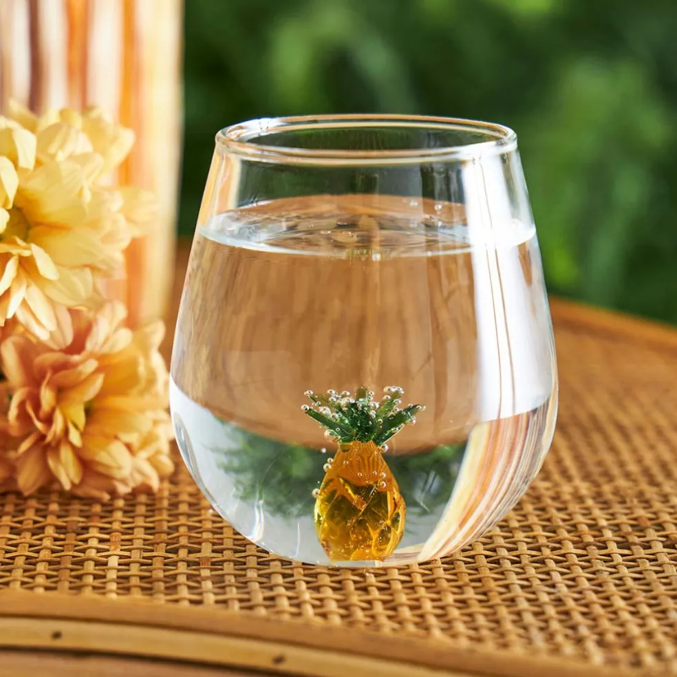 Gobelet ananas en verre ambre 38cl - Colorea