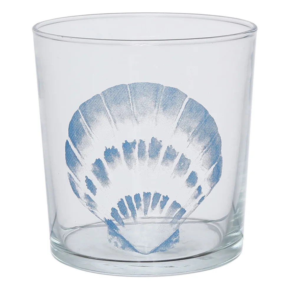 Gobelet coquille Saint-Jacques en verre bleu 36cl - Bodega