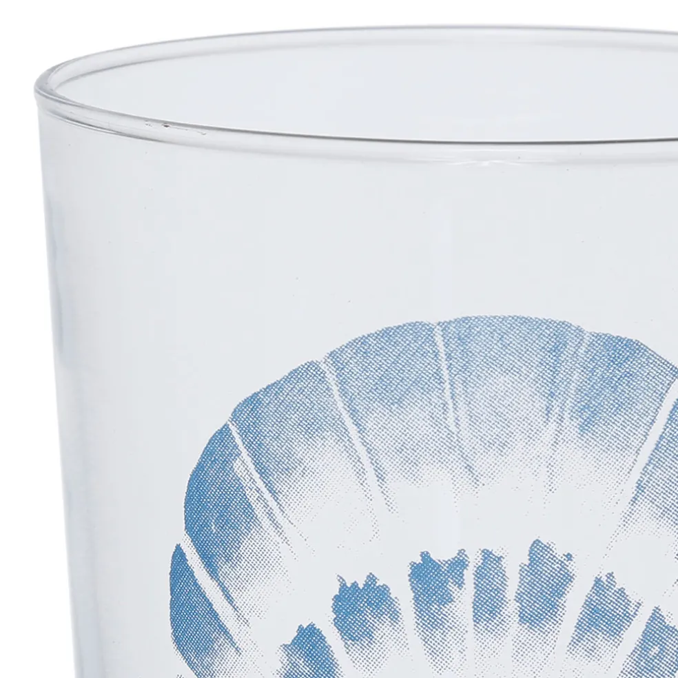 Gobelet coquille Saint-Jacques en verre bleu 36cl - Bodega