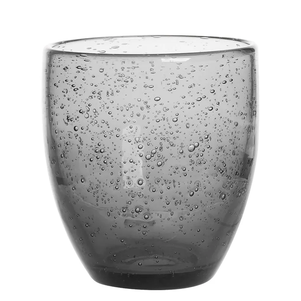 Gobelet en verre artisanal bullé gris 35cl - Artibulle
