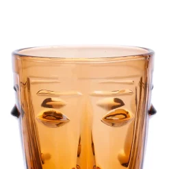 Gobelet visage ambre