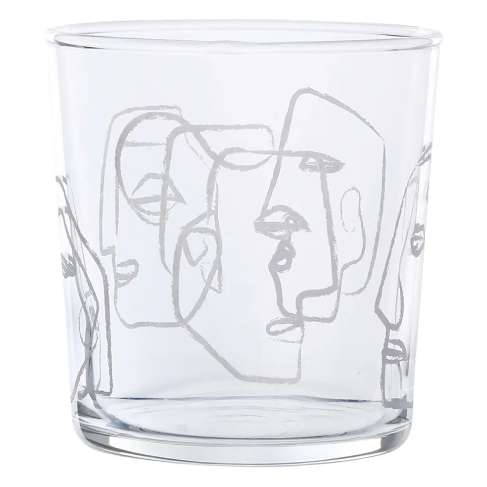 Gobelet visage bodega blanc 35.5cl en verre