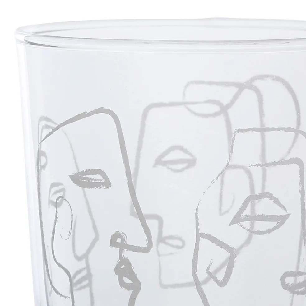 Gobelet visage bodega blanc 35.5cl en verre