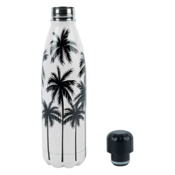 Gourde isotherme palmier écru et noir 50cl en inox - palmea