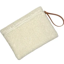 Grande pochette bouclette écru